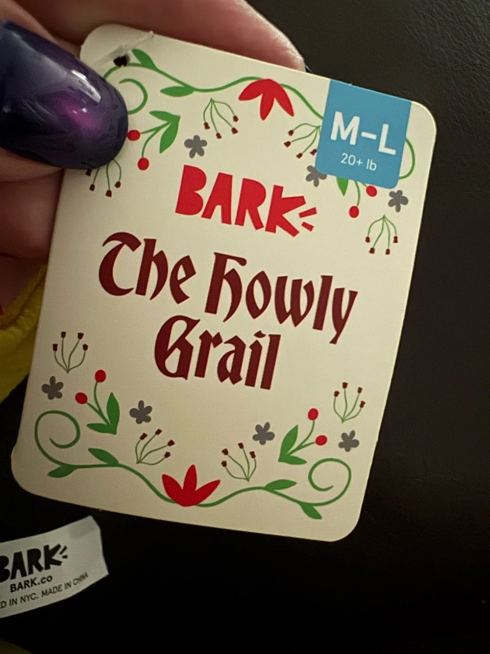 Bark box the howly grail M-L dog toy NEW crinkle & squeak chalice